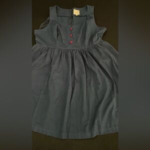 Modcloth navy blue sleeveless midi dress w/ red buttons & pockets plus sz 2X